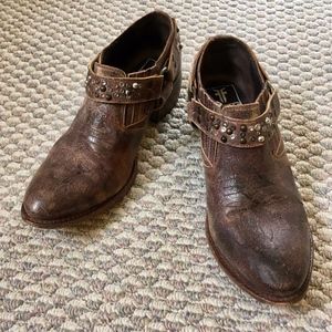 Frye Ankle Cowboy Booties Vintage Look